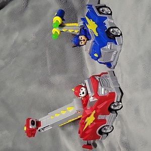 Chase and Marshall Rescus Knights Paw Partol Vehicles